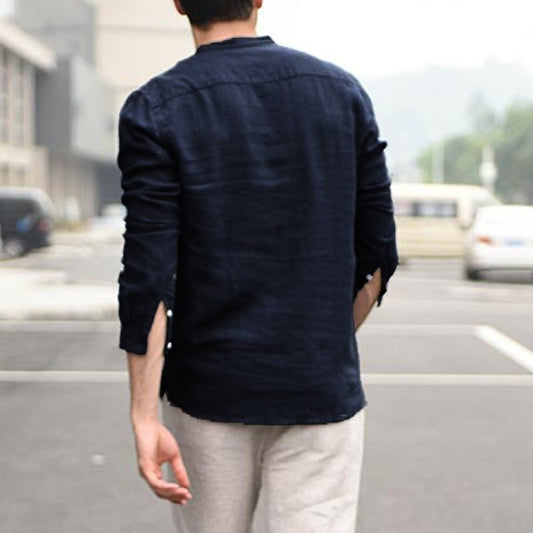 Plaid Collar Tops Men Shirts