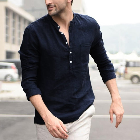 Plaid Collar Tops Men Shirts