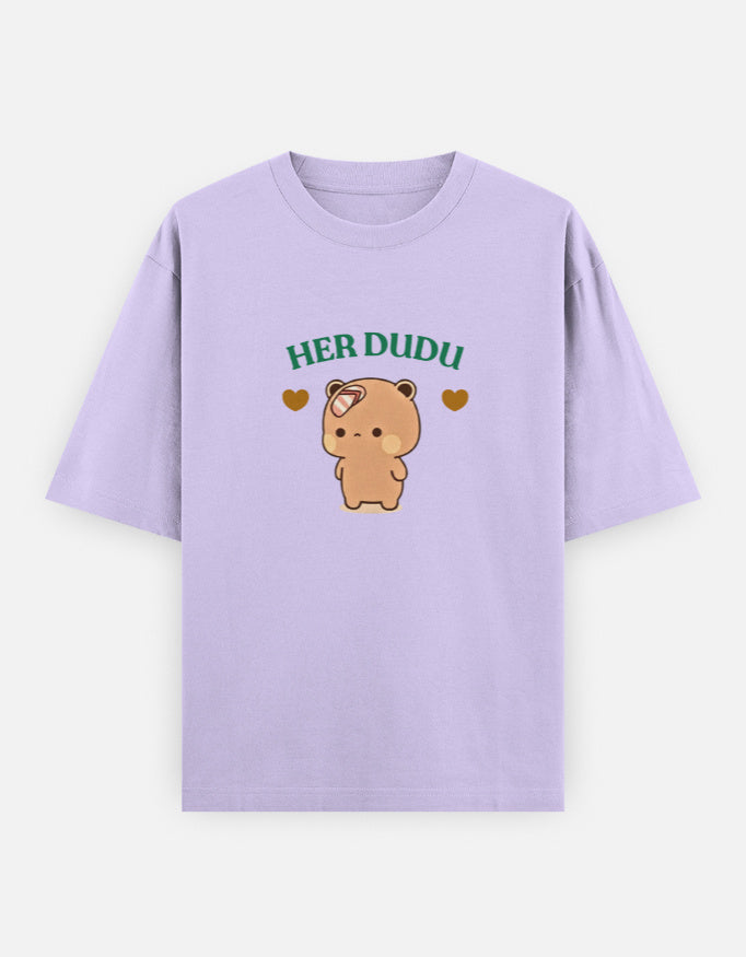 Her Dudu cute bear couple lavender t-shirt for men