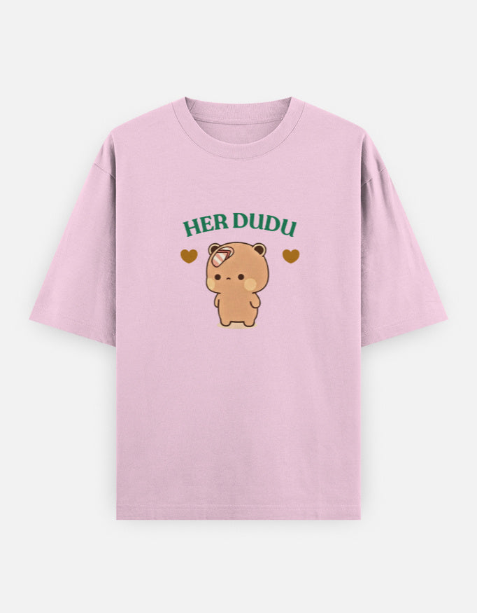 Her Dudu cute bear couple pink t-shirt for men