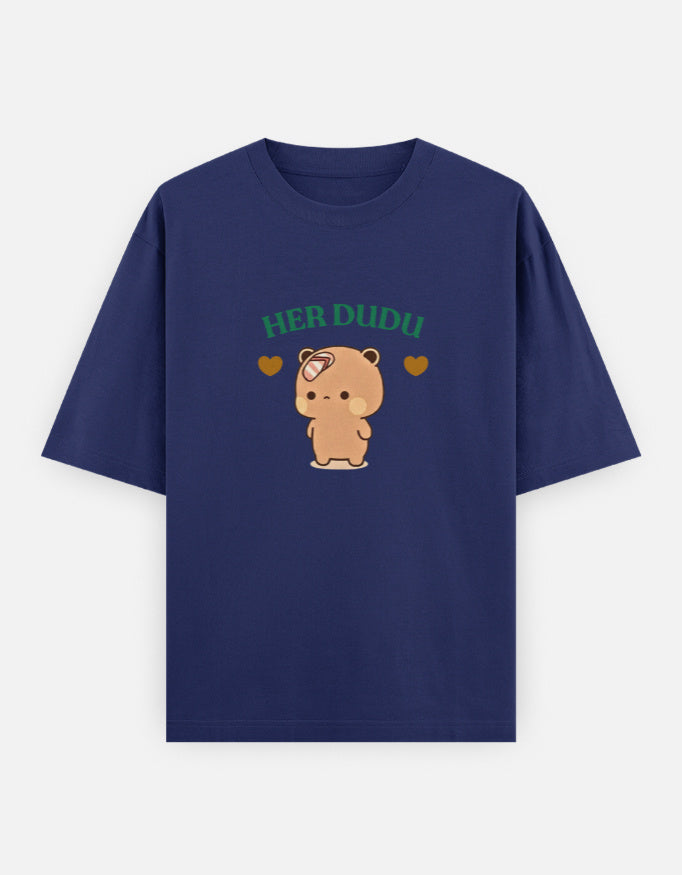 Her Dudu cute bear couple royal-blue t-shirt for men