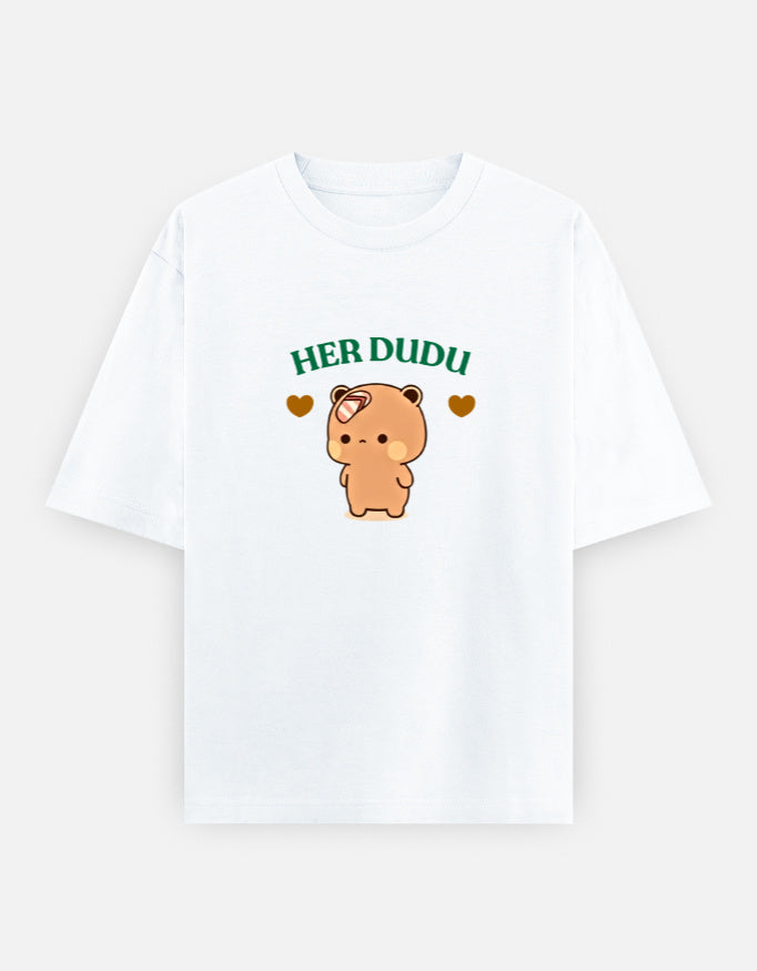Her Dudu cute bear couple white t-shirt for men