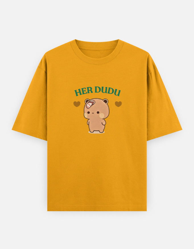Her Dudu cute bear couple yellow t-shirt for men