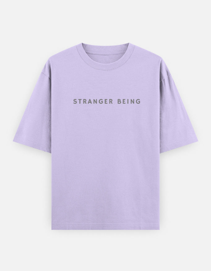 Lavender graphic t-shirt with Stranger Things inspired quote front